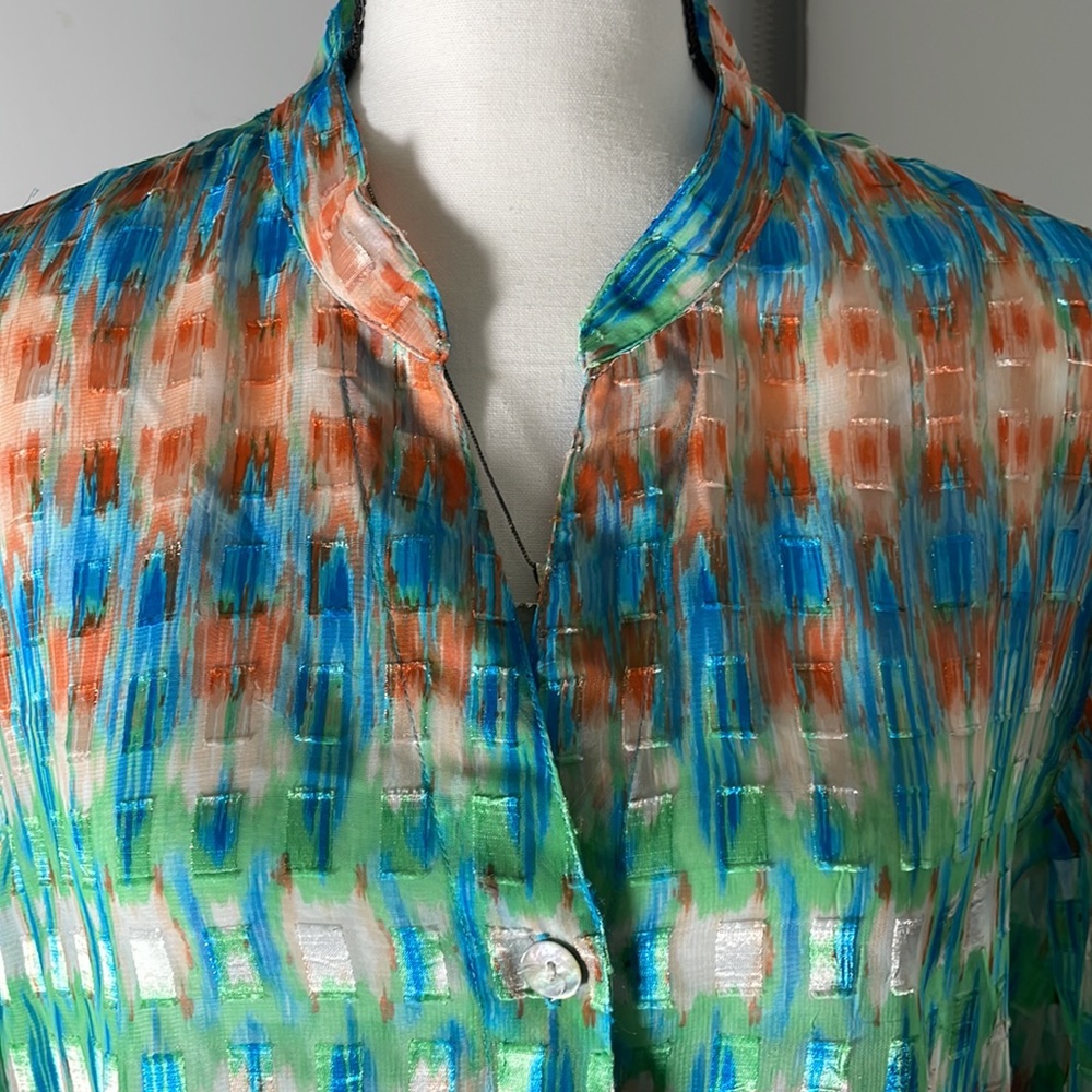 💎Ruby Rd. Sheer Button-down Blouse - Picture 4 of 9